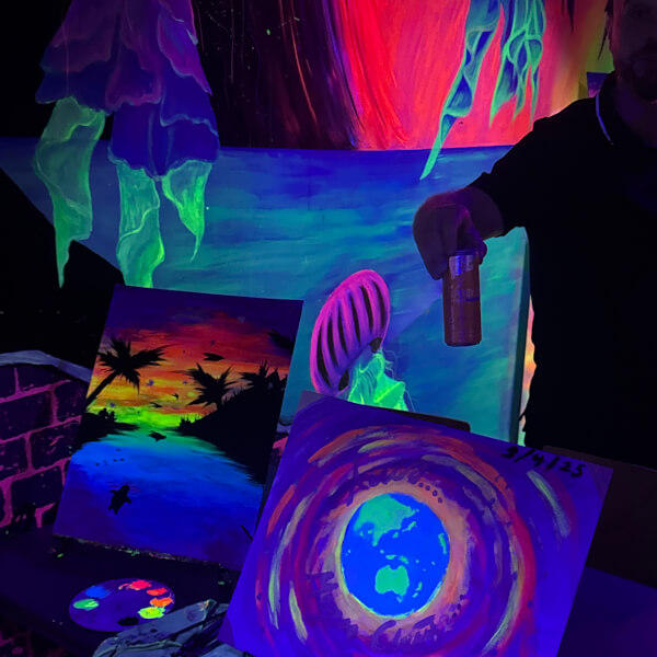 Paint and Sip: Paint in the Dark© Disco Party