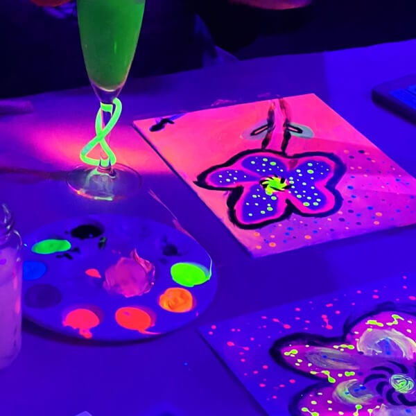 Paint and Sip: Paint in the Dark© Disco Party